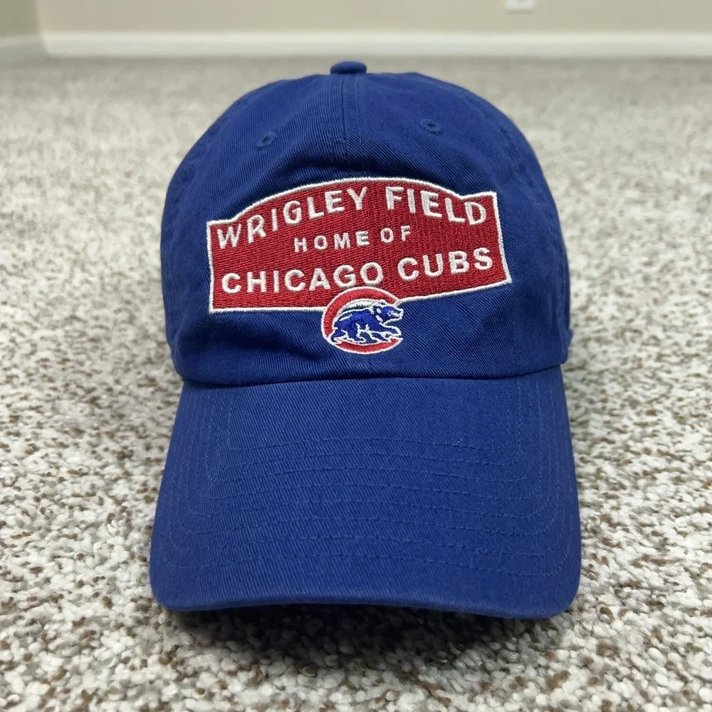 Chicago Cubs Hat Cap Strap Back Blue MLB Baseball Wrigley Field Home Mens OSFA